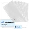imageMr Pen A6 Binder Pockets 8 Pack 6 Holes A6 Binder Inserts A6 Binder Cash Envelopes Clear Cash Envelopes Zipper Envelopes A6 Binder Envelopes Clear Zipper Pouches for Binders A6 Zipper Pouch