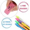imageMr Pen Pencil Erasers Set 6pc Pink Erasers and 60pc Pencil Top Erasers Pencil Eraser Pencil Erasers Topper Erasers for Pencils Top Erasers for Kids Pink Erasers Cap Erasers Eraser Tops