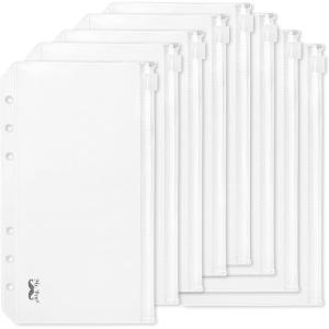 imageMr Pen A6 Binder Pockets 8 Pack 6 Holes A6 Binder Inserts A6 Binder Cash Envelopes Clear Cash Envelopes Zipper Envelopes A6 Binder Envelopes Clear Zipper Pouches for Binders A6 Zipper Pouch