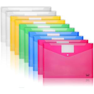 imageMr Pen Clear Plastic Envelopes 4 Pack A4 Letter Size Plastic Envelopes with Snap Closure Poly Envelopes Clear Plastic Folders Plastic Document Holder Plastic Envelopes Clear EnvelopesB 10 Packassorted Colors