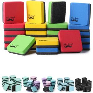 imageMr Pen Mini Dry Eraser 24 Pack  Magnetic Whiteboard ErasersSquare  Bright Colors