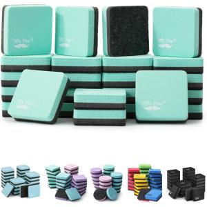 imageMr Pen Mini Dry Eraser 24 Pack  Magnetic Whiteboard ErasersSquare  Green
