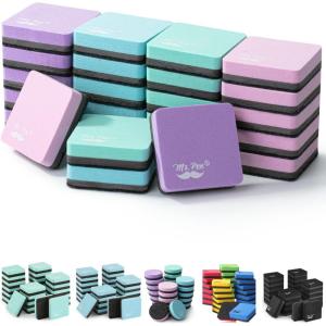 imageMr Pen Mini Dry Eraser 24 Pack  Magnetic Whiteboard ErasersSquare  Pastel Colors