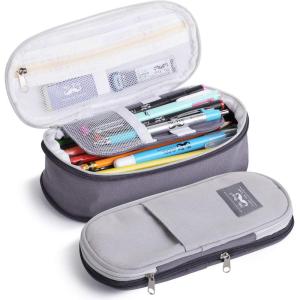 imageMr Pen Pencil Case Pencil Pouch Grey Pen Bag Large Pencil Bag School Supplies Cute Pencil Bag for Kids Fabric
