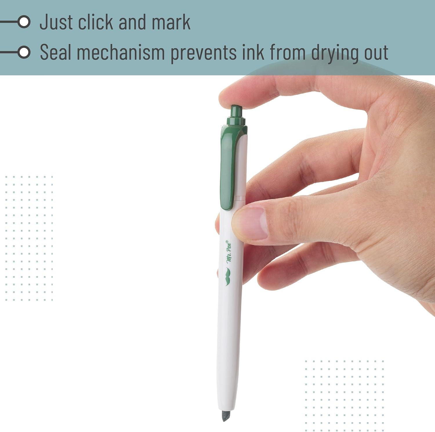 imageMr Pen Retractable Permanent Markers 6Pack Chisel Tip Assorted Colors Click Markers