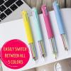 imageMr Pen  Multicolor Ballpoint Pens 4 Pack 5 Inks 07mm Fine Point Ideal for NoteTaking Doodling ColorCoding Reliable and Smooth Writing