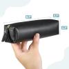imageMr Pen PU Leather Boho Style Pencil Case Slim Aesthetic Leather PouchBlack