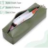 imageMr Pen PU Leather Boho Style Pencil Case Slim Aesthetic Leather PouchGreen
