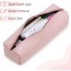 imageMr Pen PU Leather Boho Style Pencil Case Slim Aesthetic Leather PouchPink