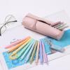 imageMr Pen PU Leather Boho Style Pencil Case Slim Aesthetic Leather PouchPink