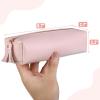 imageMr Pen PU Leather Boho Style Pencil Case Slim Aesthetic Leather PouchPink