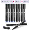 imageMr Pen Pack of 24  Black Felt Tip Pens Fast Dry 07mm Point Fine Point Bible Journaling Planner MarkersBlack  Blue