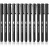 imageMr Pen Pack of 24  Black Felt Tip Pens Fast Dry 07mm Point Fine Point Bible Journaling Planner MarkersBlack