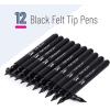 imageMr Pen Pack of 24  Black Felt Tip Pens Fast Dry 07mm Point Fine Point Bible Journaling Planner MarkersBlack