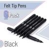 imageMr Pen Pack of 24  Black Felt Tip Pens Fast Dry 07mm Point Fine Point Bible Journaling Planner MarkersBlack