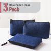 imageMr Pen Pencil Case 3 Pack Blue Felt Fabric Pencil Case Pencil Pouch Felt Pencil Case Felt Pouch Small Pen Bag Pencil Pouch Small Pen Case School Supplies Felt Pencil Bag Pencil Case