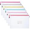 imageMr Pen Mesh Zipper Pouch 6 Pack A4Letter Size Multicolor Modern Style Ideal for Office School Travel