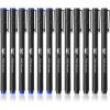 imageMr Pen Pack of 24  Black Felt Tip Pens Fast Dry 07mm Point Fine Point Bible Journaling Planner MarkersBlack  Blue