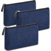 imageMr Pen Pencil Case 3 Pack Blue Felt Fabric Pencil Case Pencil Pouch Felt Pencil Case Felt Pouch Small Pen Bag Pencil Pouch Small Pen Case School Supplies Felt Pencil Bag Pencil Case