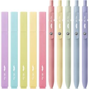 imageMr Pen Aesthetic Gel Pens ampamp Highlighters No Bleed 10 Pack  Morandi Color Bible Pens Black InkBright