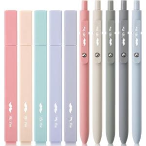 imageMr Pen Aesthetic Gel Pens ampamp Highlighters No Bleed 10 Pack  Morandi Color Bible Pens Black InkMorandi