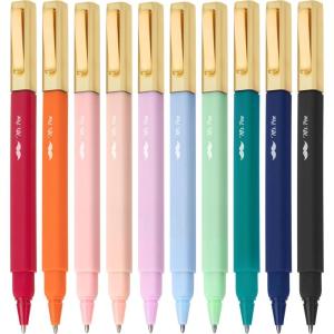 imageMr Pen Aesthetic Pens 10 Pack Assorted Colors Fast Dry No Smear Bible Pens No Bleed Through 07mm Fine Point Pen Ballpoint Pens Ballpoint Fine Tip Pens for Note Taking Pens AestheticEssential tones