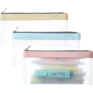 imageMr Pen Clear Pencil Pouch 3 Pack Clear Pencil Case Pencil Bags Clear Pouch Pencil Case for Kids Pencil Case Clear Makeup Pouch Kids Pencil Pouch Pencil Cases Clear Make Up BagSoft Pastel
