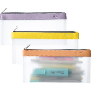 imageMr Pen Clear Pencil Pouch 3 Pack Clear Pencil Case Pencil Bags Clear Pouch Pencil Case for Kids Pencil Case Clear Makeup Pouch Kids Pencil Pouch Pencil Cases Clear Make Up BagSunset
