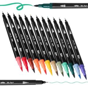 imageMr Pen Dual Tip Brush Pens 12 pcs Morandi ampamp Vintage Adult Coloring Markers Brush Tip Markers Dual Tip Markers Art Markers for Adults Coloring Markers for Adults Brush MarkersMorandi  Vintage