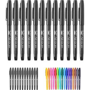 imageMr Pen Felt Tip Pens 16 Pack Assorted Colors Colored Felt Tip PensBlack