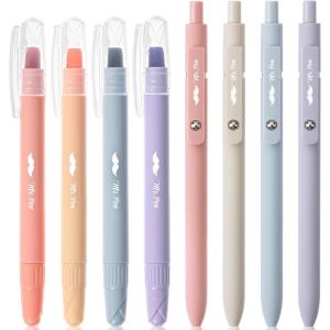 imageMr Pen Gel Highlighters and Pens 8 Pack Pastel Barrel No Bleed Through Bible Journaling Kit