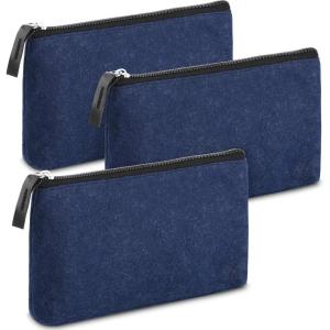 imageMr Pen Pencil Case 3 Pack Blue Felt Fabric Pencil Case Pencil Pouch Felt Pencil Case Felt Pouch Small Pen Bag Pencil Pouch Small Pen Case School Supplies Felt Pencil Bag Pencil Case