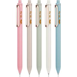 imageMr Pen Retractable Gel Pens  5 Pack Fine Point 05mm Pastel Color Barrels with Gold Clips Fast Dry Ink