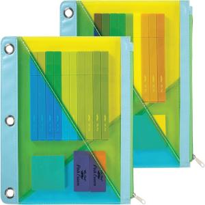 imageMr Pen Transparent Pencil Pouches 2 Pack Pencil Case for 3 Ring Binder Zipper Pouch