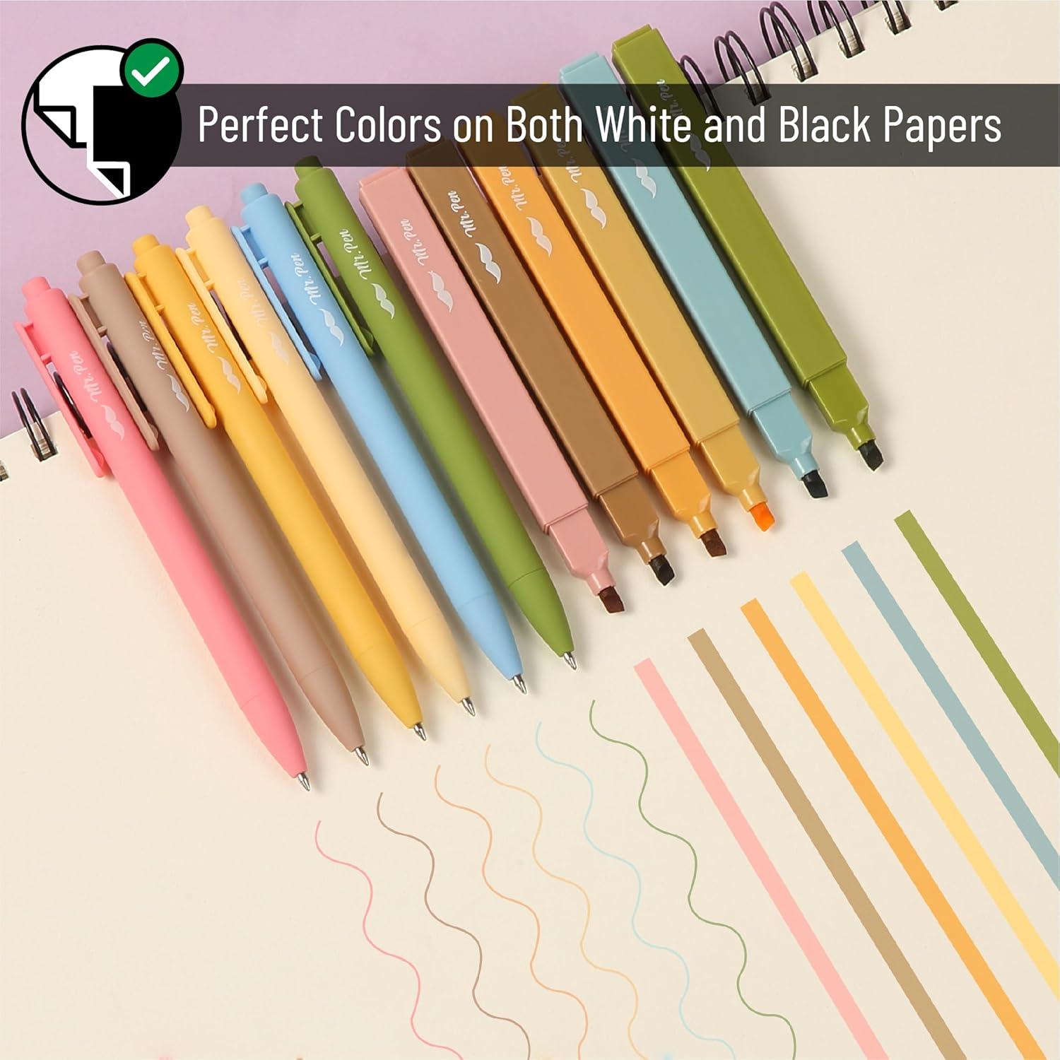imageMr Pen Aesthetic Highlighters and Gel Pens 8 Pack Assorted Color Highlighters Assorted Color Gel Pens Highlighter Pens Cute Highlighters Gel PensBoho