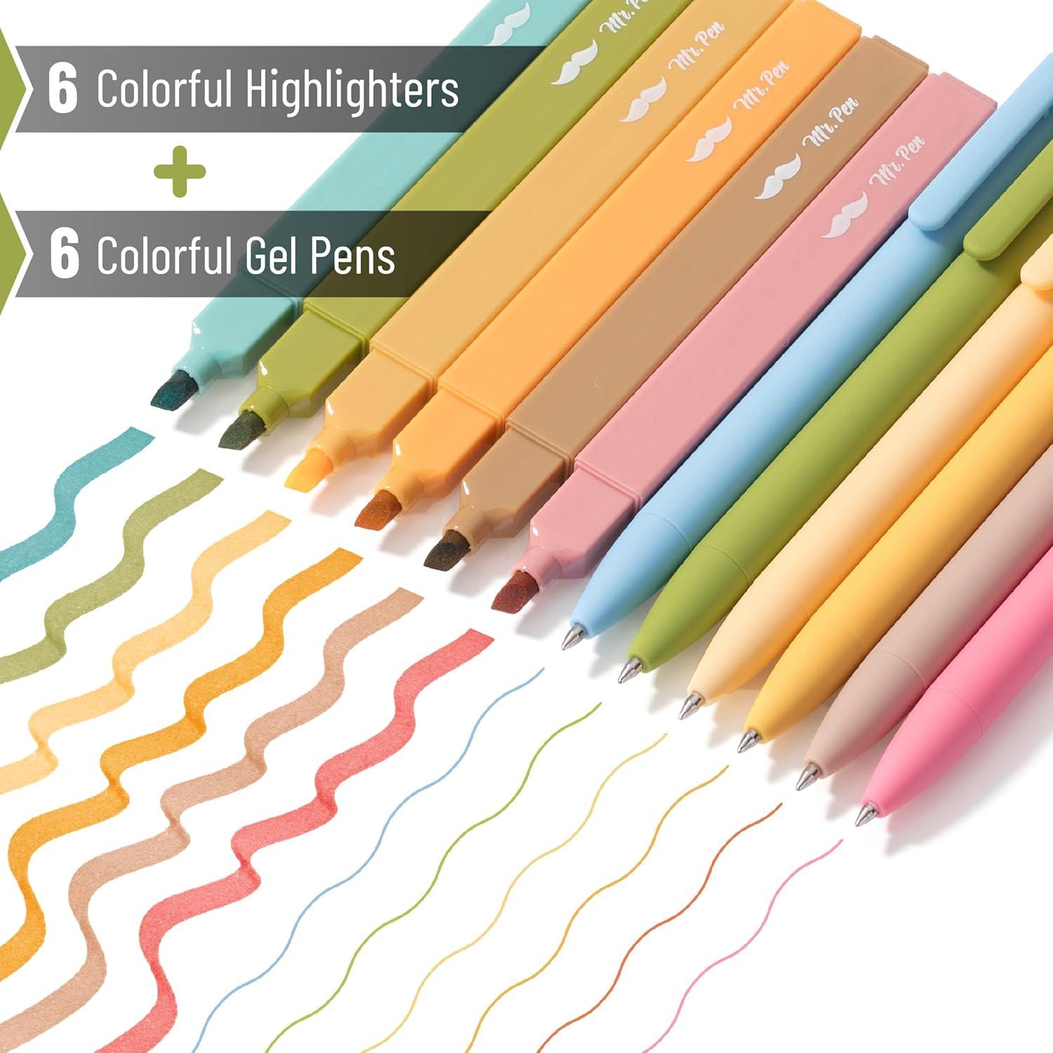 imageMr Pen Aesthetic Highlighters and Gel Pens 8 Pack Assorted Color Highlighters Assorted Color Gel Pens Highlighter Pens Cute Highlighters Gel PensBoho
