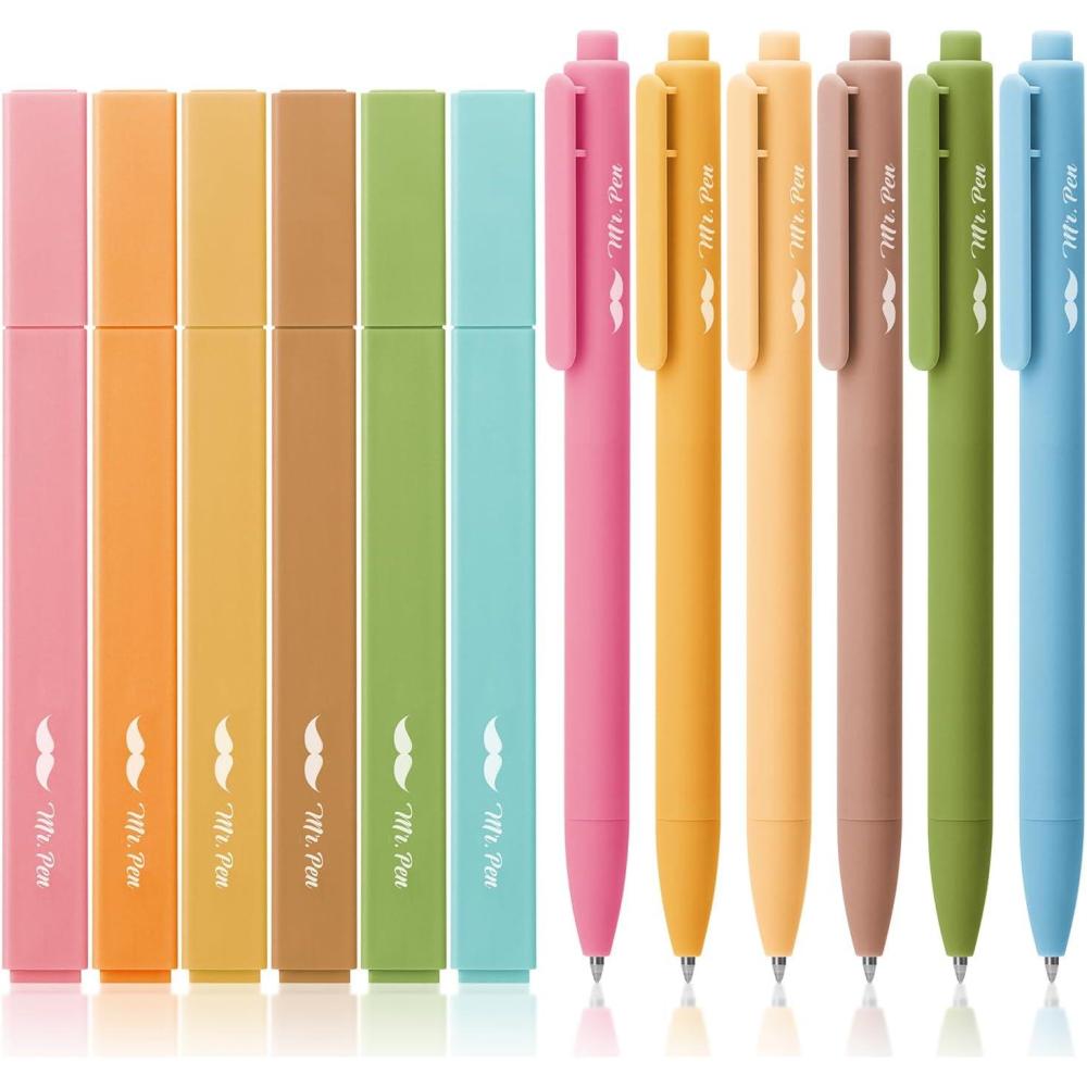 imageMr Pen Aesthetic Highlighters and Gel Pens 8 Pack Assorted Color Highlighters Assorted Color Gel Pens Highlighter Pens Cute Highlighters Gel PensBoho