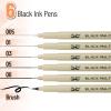 imageMr Pen Drawing Pens for Artists 8 Pack Black Multiliner Artist pens Micro Pens for Drawing Ink Pens for Drawing Sketch Pens Micro Pen Fineliner Pens Bible Journaling Pens6 Tip Sizes02 to 05 mm and Brush