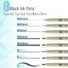 imageMr Pen Drawing Pens for Artists 8 Pack Black Multiliner Artist pens Micro Pens for Drawing Ink Pens for Drawing Sketch Pens Micro Pen Fineliner Pens Bible Journaling Pens8 Tip Sizes04 to 3 mm and Brushes