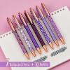 imageMr Pen Fancy Pens for Women Azure Elegance 7 Black Ink Ballpoint Pens with 10 Refills 10mm Cute Pens for Journaling Easter GiftElegant in Purple
