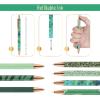 imageMr Pen Fancy Pens for Women Azure Elegance 7 Black Ink Ballpoint Pens with 10 Refills 10mm Cute Pens for Journaling Easter GiftEmerald Enchantment