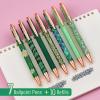imageMr Pen Fancy Pens for Women Azure Elegance 7 Black Ink Ballpoint Pens with 10 Refills 10mm Cute Pens for Journaling Easter GiftEmerald Enchantment