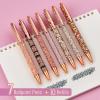 imageMr Pen Fancy Pens for Women Azure Elegance 7 Black Ink Ballpoint Pens with 10 Refills 10mm Cute Pens for Journaling Easter GiftRose Gold Reverie