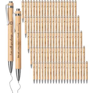 imageMr Pen Bible Verse Pens 200 Pack Retractable Bamboo Pen Black Ink Christian Pens for Women Men Bible Pens No Bleed Through Ballpoint Pens Ballpoint Inspirational Pens Christian Pens Bulk100 Pack