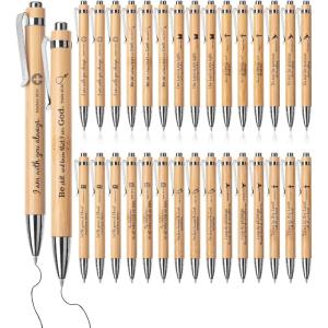 imageMr Pen Bible Verse Pens 200 Pack Retractable Bamboo Pen Black Ink Christian Pens for Women Men Bible Pens No Bleed Through Ballpoint Pens Ballpoint Inspirational Pens Christian Pens Bulk30 Pack