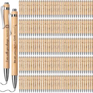 imageMr Pen Bible Verse Pens 200 Pack Retractable Bamboo Pen Black Ink Christian Pens for Women Men Bible Pens No Bleed Through Ballpoint Pens Ballpoint Inspirational Pens Christian Pens Bulk200 Pack