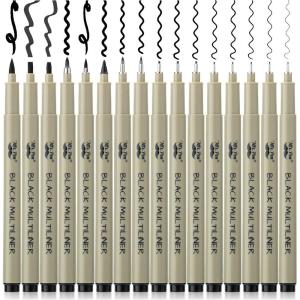 imageMr Pen Drawing Pens for Artists 8 Pack Black Multiliner Artist pens Micro Pens for Drawing Ink Pens for Drawing Sketch Pens Micro Pen Fineliner Pens Bible Journaling Pens16 Tip Sizes005 to 3 mm