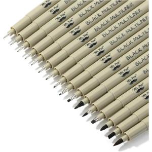 imageMr Pen Drawing Pens for Artists 8 Pack Black Multiliner Artist pens Micro Pens for Drawing Ink Pens for Drawing Sketch Pens Micro Pen Fineliner Pens Bible Journaling Pens16 Tip Sizes02 to 3 mm and Brushes