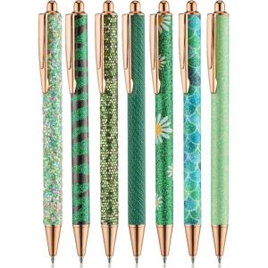imageMr Pen Fancy Pens for Women Azure Elegance 7 Black Ink Ballpoint Pens with 10 Refills 10mm Cute Pens for Journaling Easter GiftEmerald Enchantment