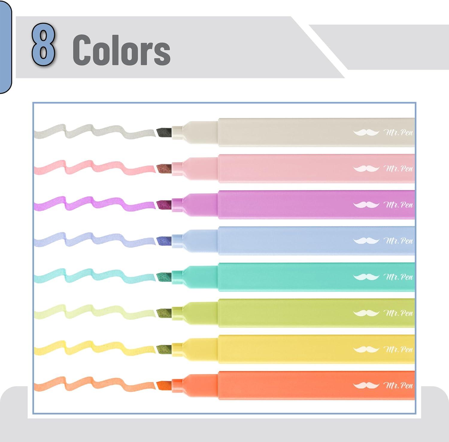 imageMr Pen Aesthetic Highlighters 12pcs Chisel Tip Vibrant Colors Fluorescent Highlighters Assorted Colors Bible Highlighters and Pens No Bleed Cute Highlighters No Bleed Highlighters for BibleRetro Colors